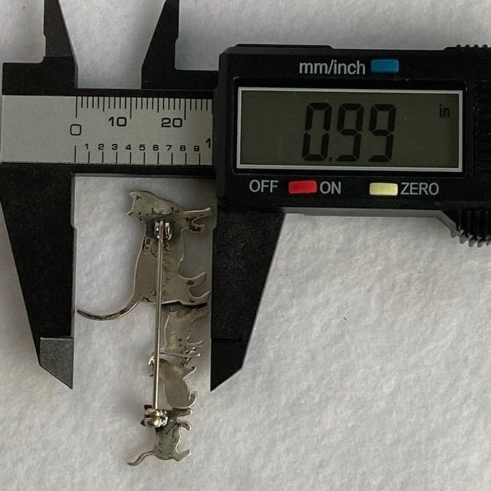 VTG Sterling Silver Mama Cat 3 Kittens Brooch Great Falls Metal Works GFMW 925 - Picture 7 of 11